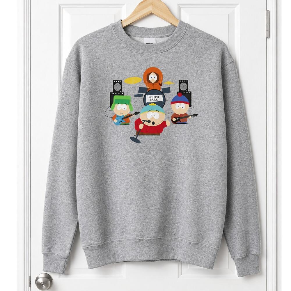 South Park Graphic Crewneck Sweatshirt Gray Gildan Heavy Blend Size Small